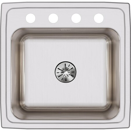 Elkay Clssc SS 19-1/2"x19"x10-1/8", SnglBwl Drop-in LaundrySink w/Prfct Drain DLR191910PDOS4